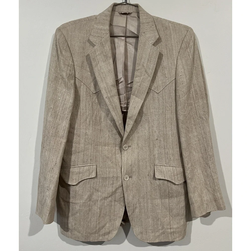Vintage Mesquite Niver Western Wear Blazer Mens 42Long Beige